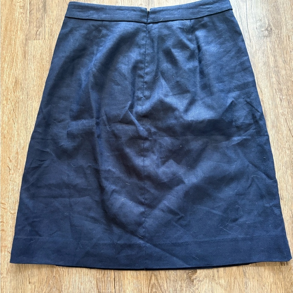 J. Crew Dark Blue Skirt with Gold Buttons - Picture 4 of 4